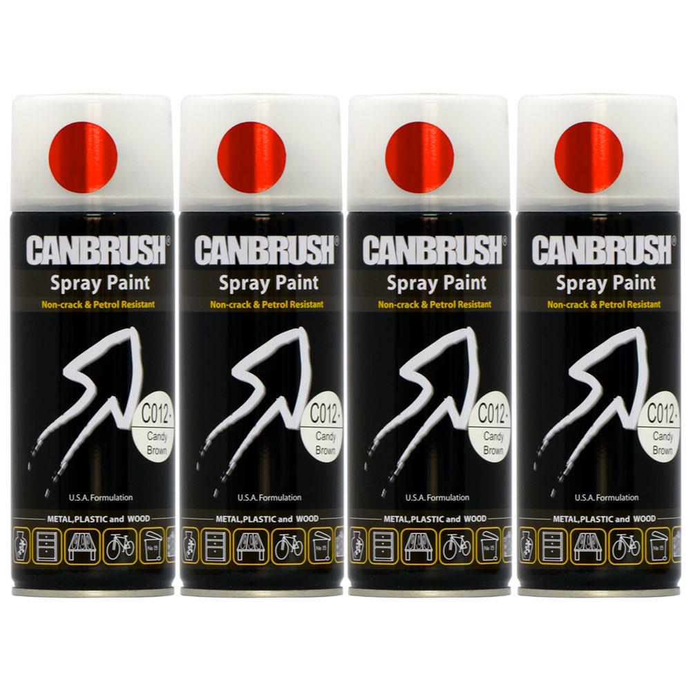 4X Canbrush C012 Candy Brown Spray Paint 400ml Spray Paint