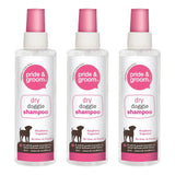 3X Pride & Groom Raspberry Dry Dog Shampoo 200ml Pet supplies