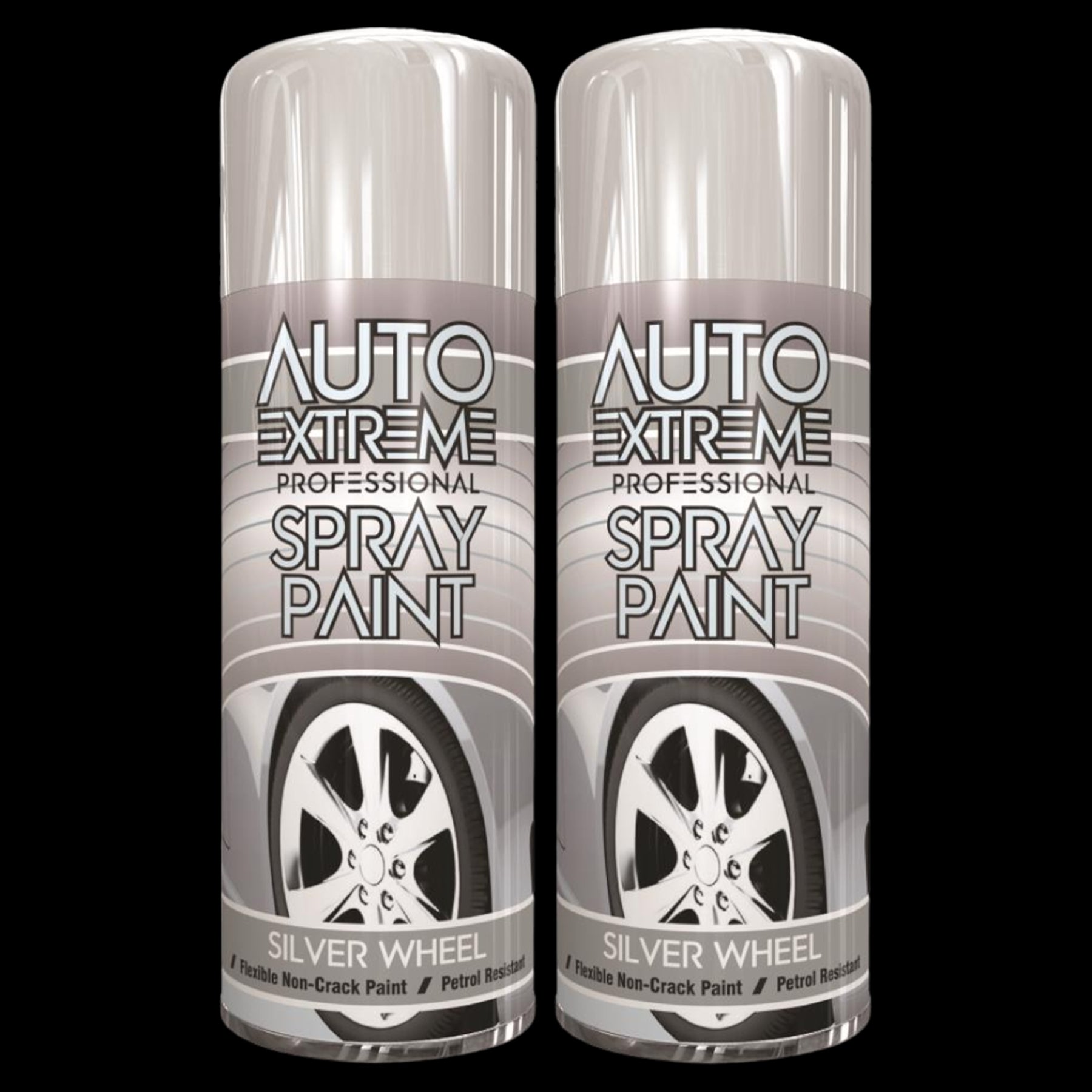 2X Auto Extreme Pro Spray Paint Silver Wheel 400ml Spray Paint