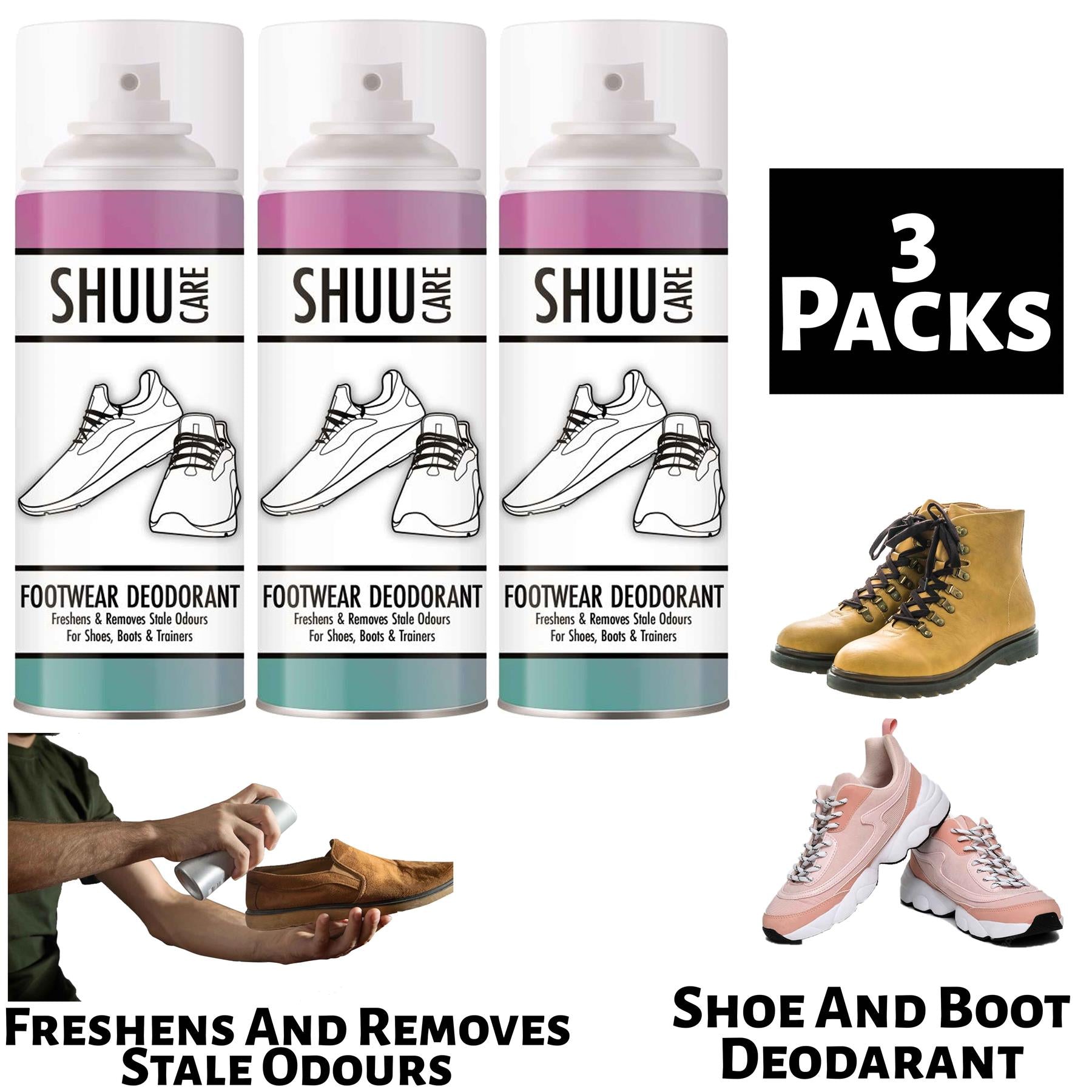 3X Shuu & Boot Deodorant Spray 250ml Shuu Deodorant Spray