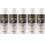 5X Paint Factory White Satin Spray Paint 400ml