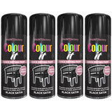4X Paint Factory Black Satin Spray Paint 400ml Spray Paint