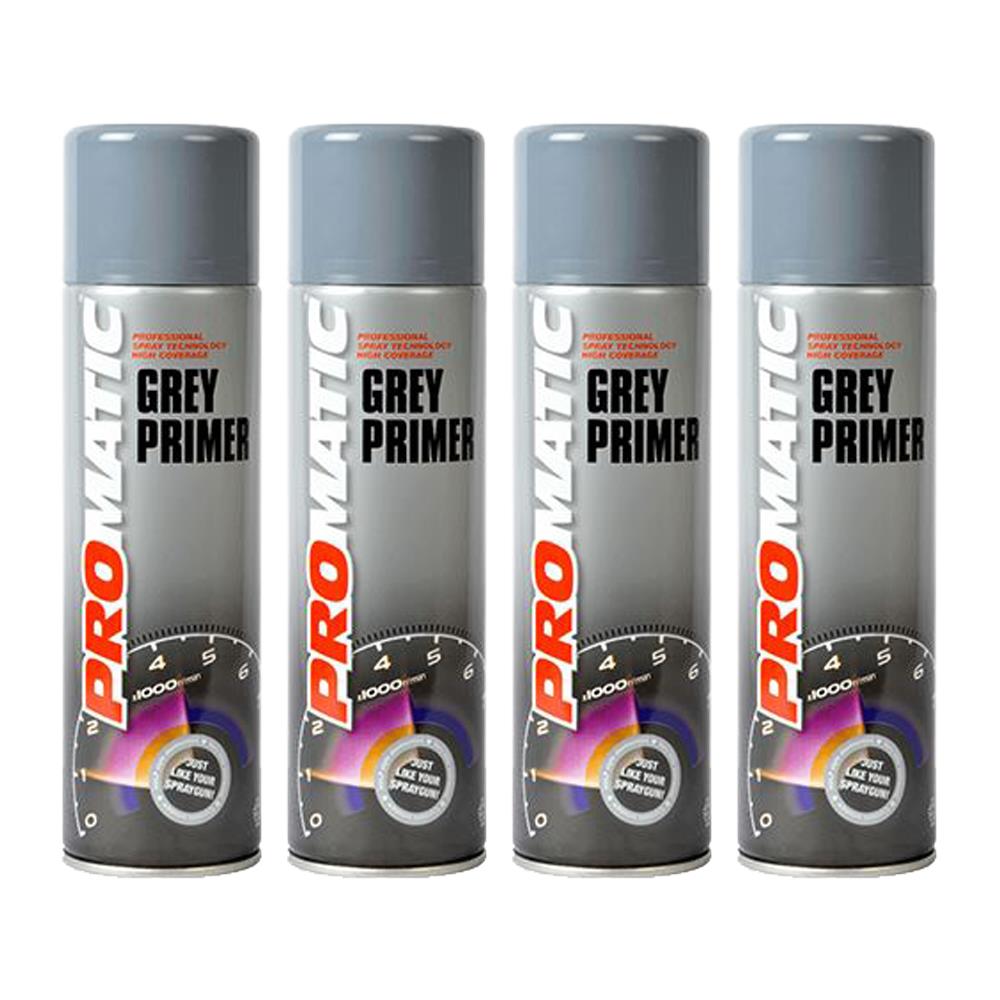 4X Promatic Grey Primer Spray 500ml Spray Paint