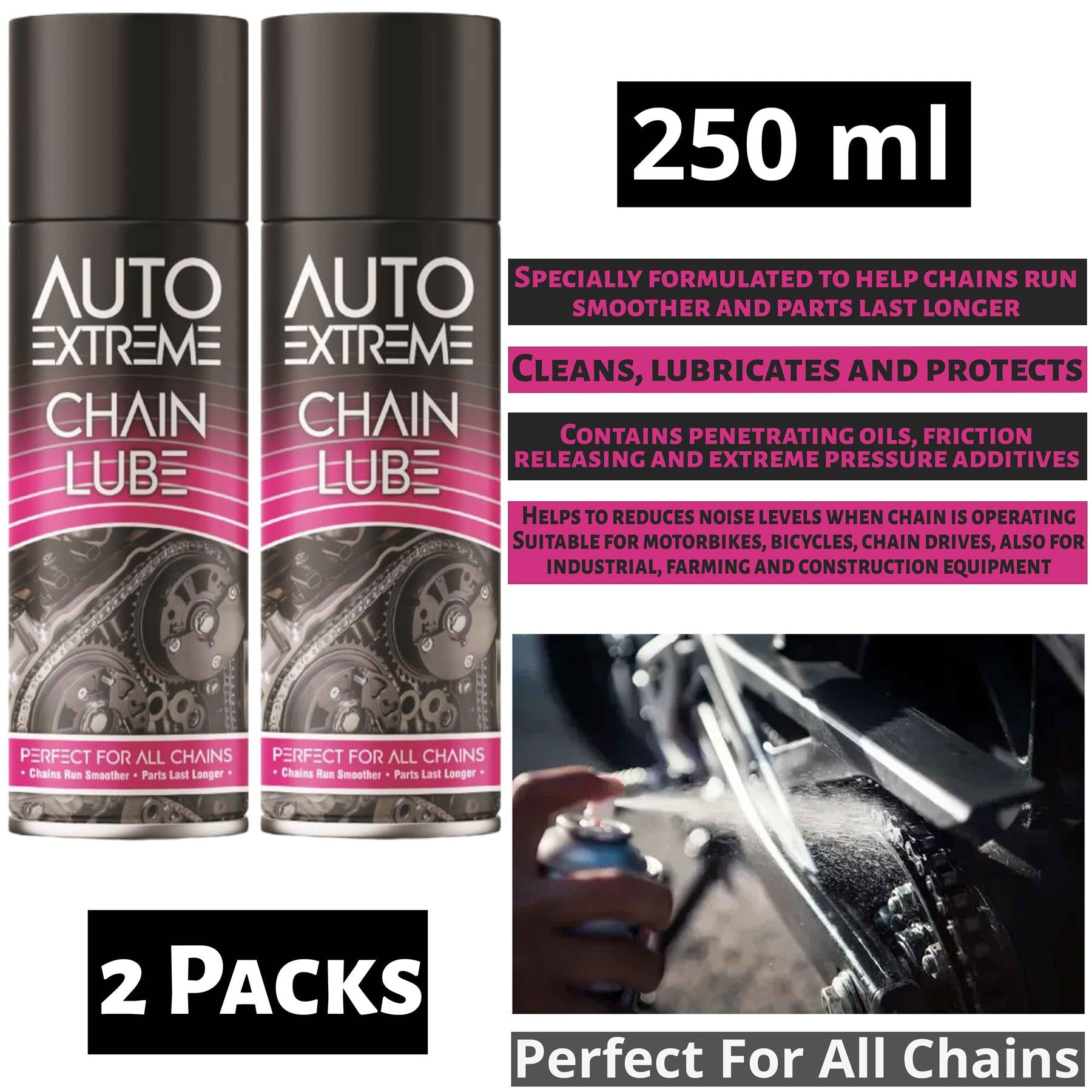 2X Chain Lube Spray 250ml Technical Spray