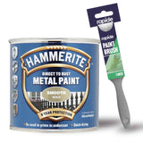 Hammerite Smooth Gold Metal Paint 250ml With 1" Paint Brush