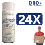 24X - Paint Factory White Metallic Spray Paint 200ml