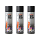 3X Promatic Satin Black Spray Paint 500ml Spray Paint