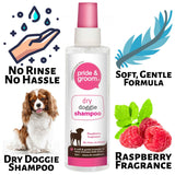 Pride & Groom Raspberry Dry Dog Shampoo 200ml Pet supplies