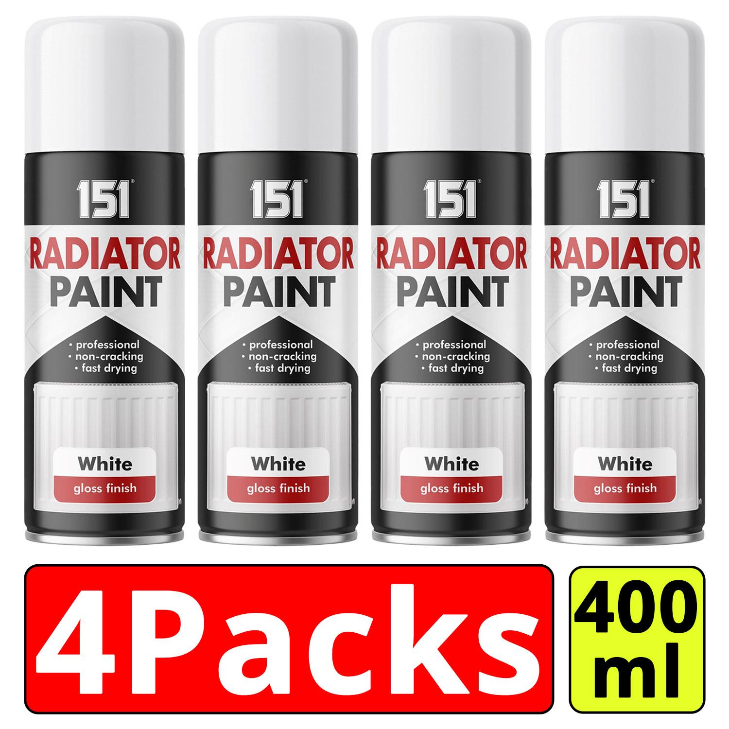 4X 151 White Radiator Spray Paint 400ml Spray Paint