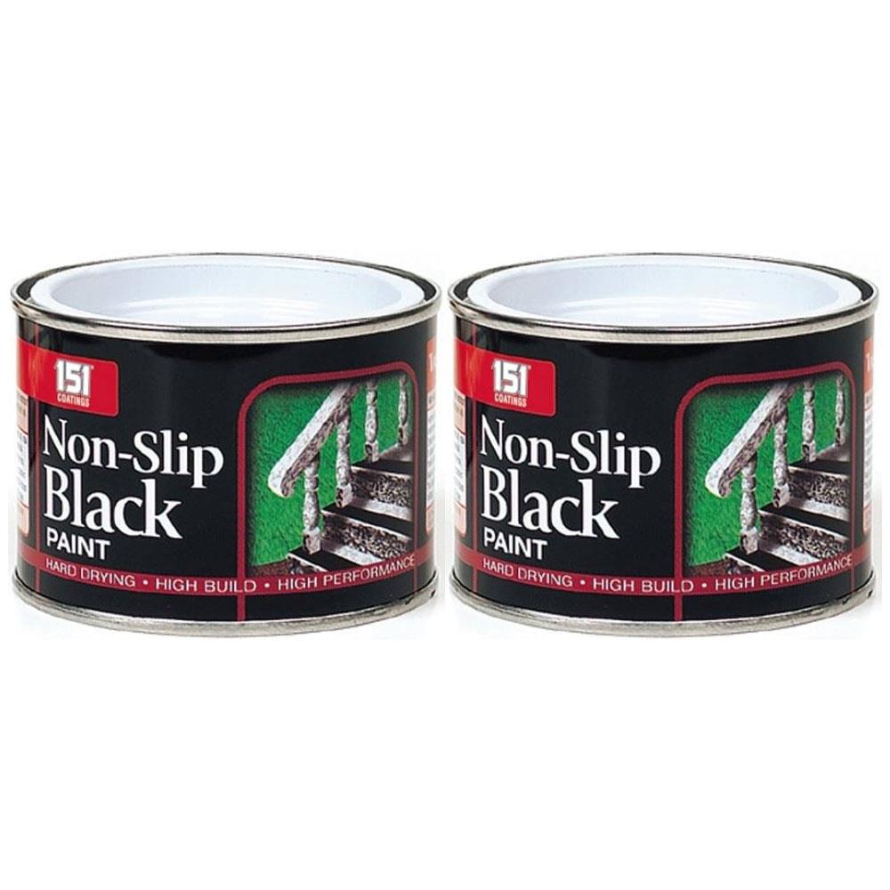 2X Nonslip Black Matt Paint Tin 180ml Tin Paint