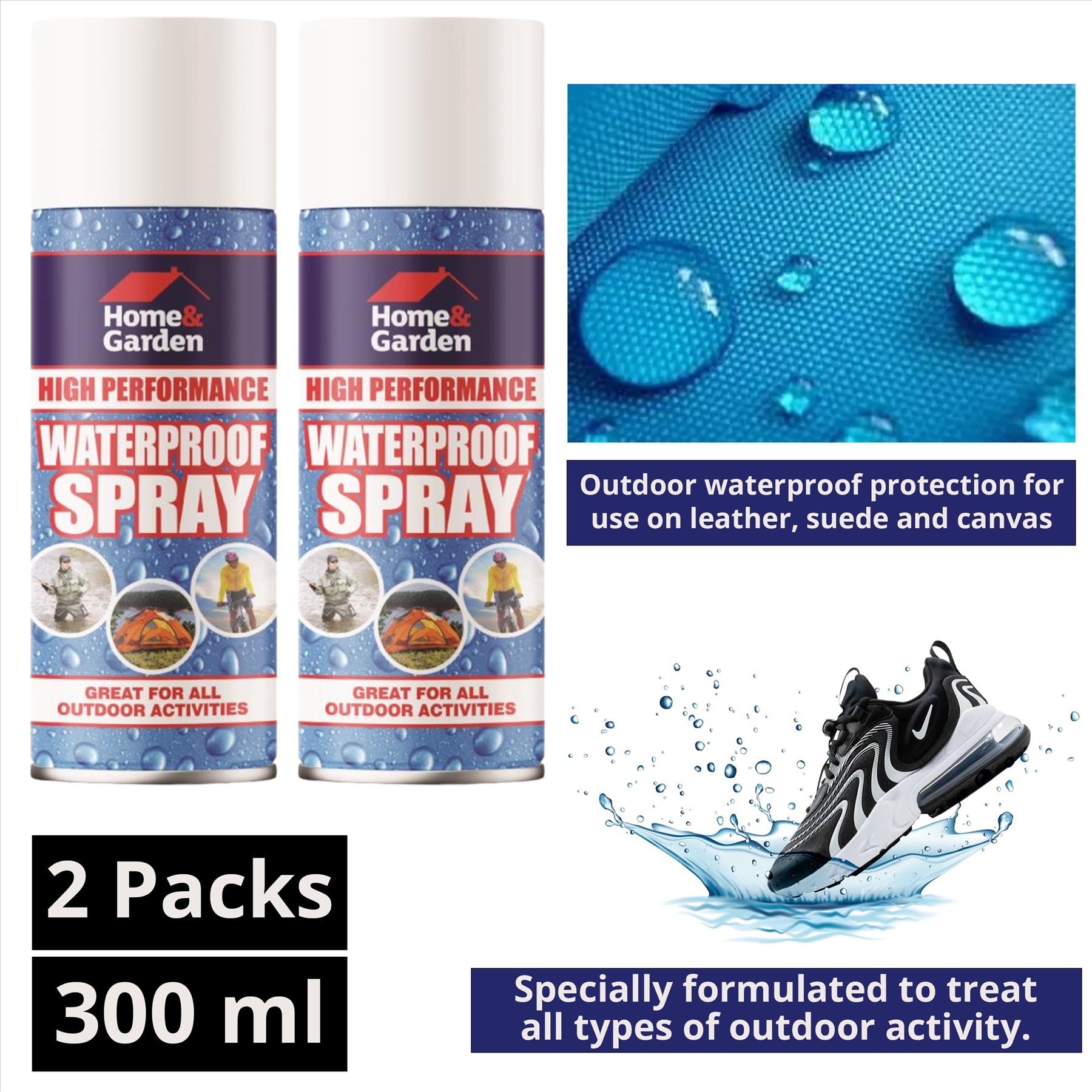 2X H&G Waterproof Spray 300ml Technical Spray