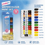 12X - Watercolour Paint Tube Set, 12 Colour 6ml Each