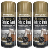 3X Paint Factory Gold Flexible Fabric & Vinyl Spray Paint 200ml Spray Paint
