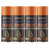 4X Paint Factory Fluorescent Neon Orange Spray Paint 200ml