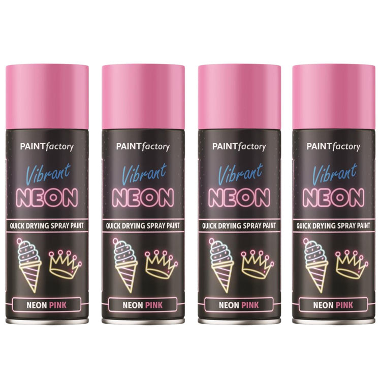 4X Paint Factory Neon Pink Spray Paint 400ml
