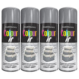 4X Paint Factory Light Grey Gloss Spray Paint 400ml Spray Paint