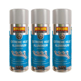 3X Hycote Extreme Heat Aluminium Spray Paint 400ml Spray Paint