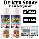 2X Fridge Freezer De Icer Spray 200ml De-Icer