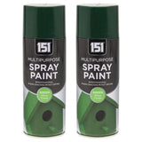 2X 151 Green Gloss Spray Paint 400ml Spray Paint
