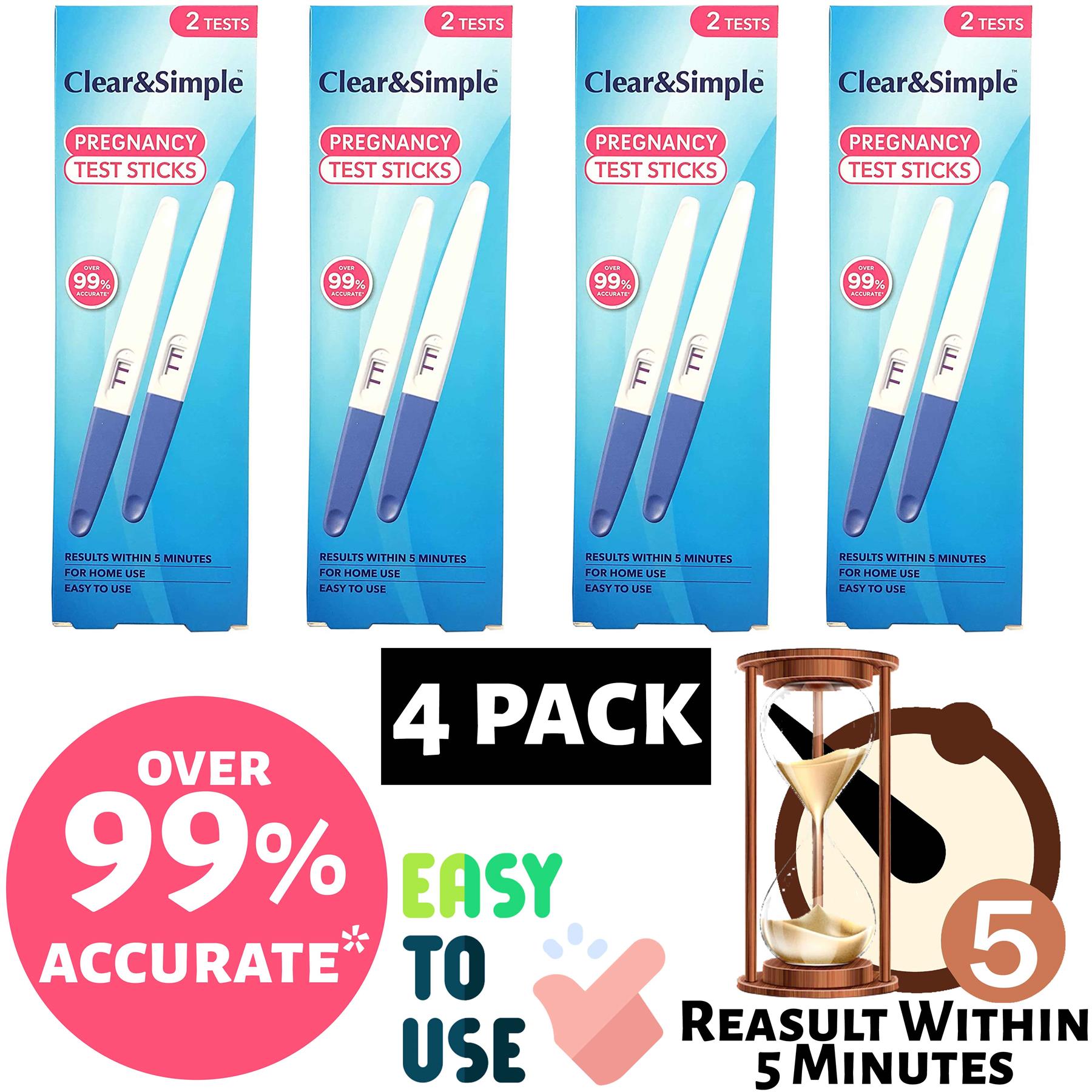 4X Clear & Simple Pregnancy Test Stick Twin Pack Pregnancy Test