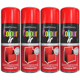 4X Paint Factory Crimson Red Gloss Spray Paint 400ml Spray Paint