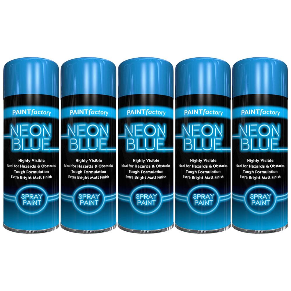 5X Paint Factory Blue Fluorescent Neon Spray Paint 200ml Spray Paint
