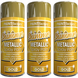 3X Paint Factory All Purpose Gold Metallic Spray Paint 200ml Spray Paint