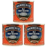 3X Hammerite No.1 Rustbeater Grey 250ml Rustbeater
