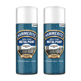 2X Hammerite Hammered White Spray Paint 400ml Spray Paint