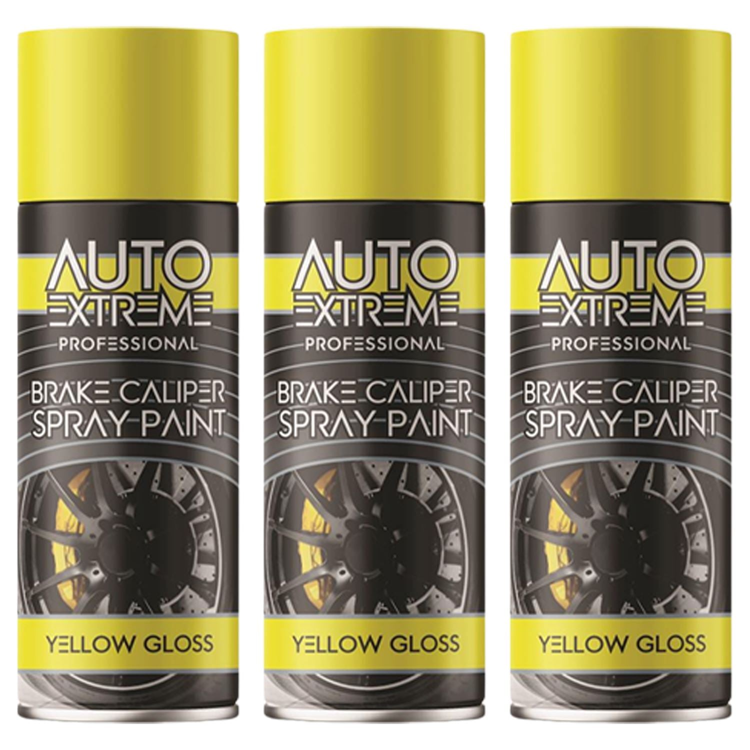 3X - Break Caliper Yellow Gloss Spray Paint 400ml Spray Paint