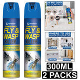 2X PestShield Fly & Wasp Killer Spray 300ml Pest Control
