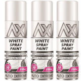 3X Auto Extreme White Gloss Spray Paint 250ml