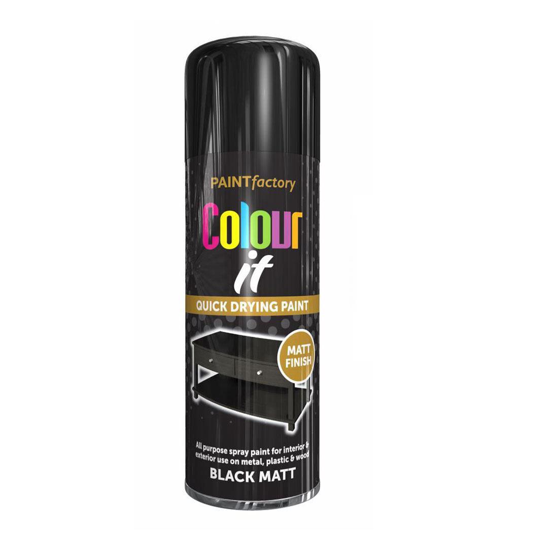 Paint Factory Black Matt Spray Paint 400ml Spray Paint