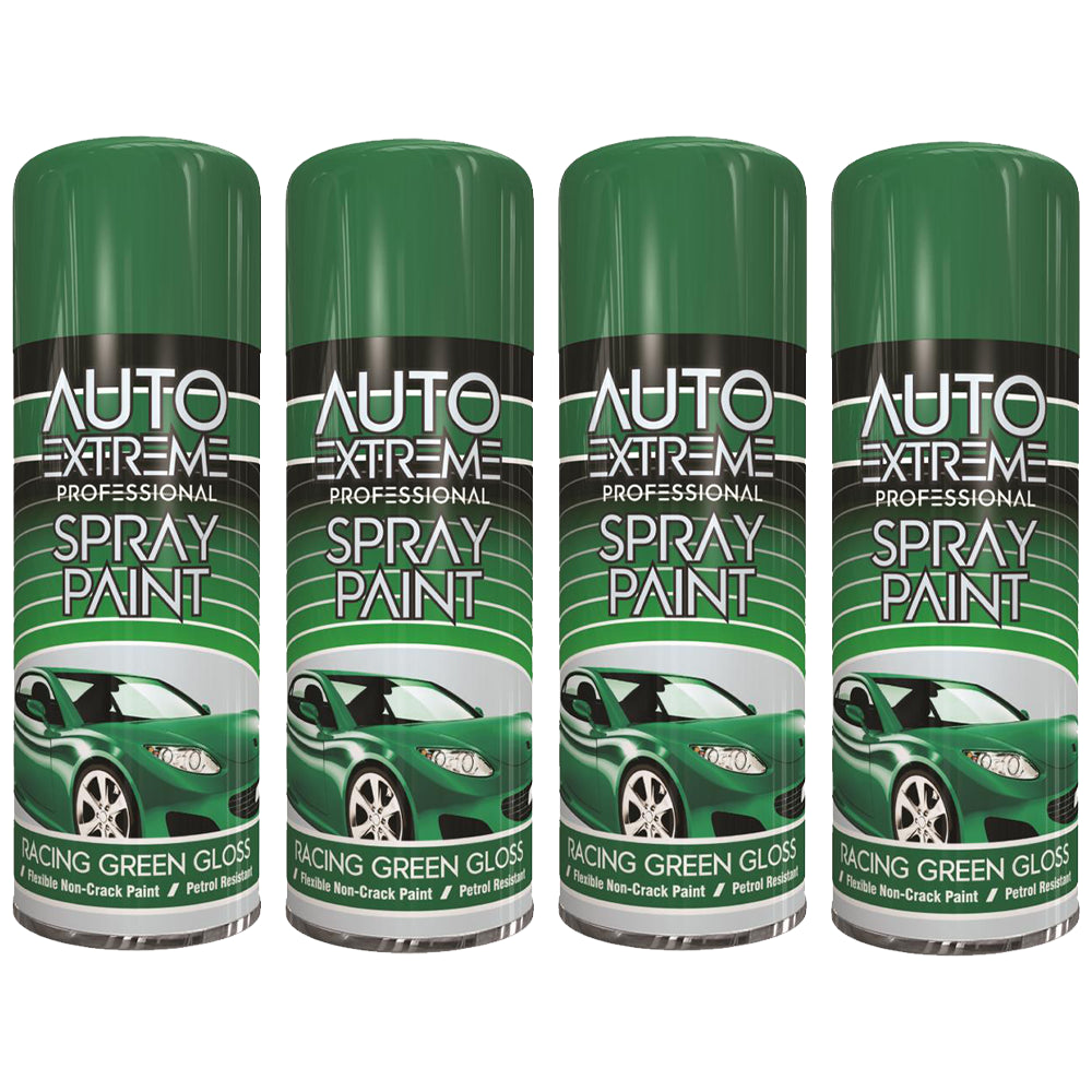 4X Auto Extreme Racing Green Spray Paint 400ml Spray Paint