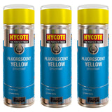 3X Hycote Fluorescent Yellow Spray Paint 400ml Spray Paint