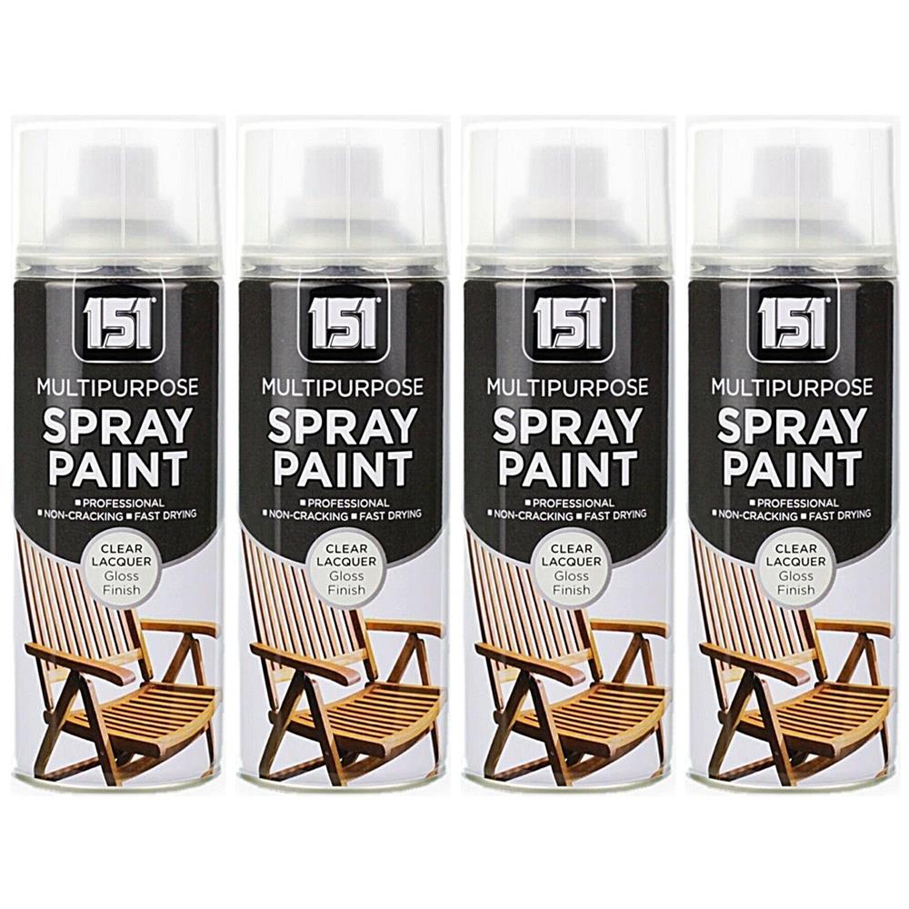 4X 151 Clear Lacquer Spray Paint 400ml Spray Paint