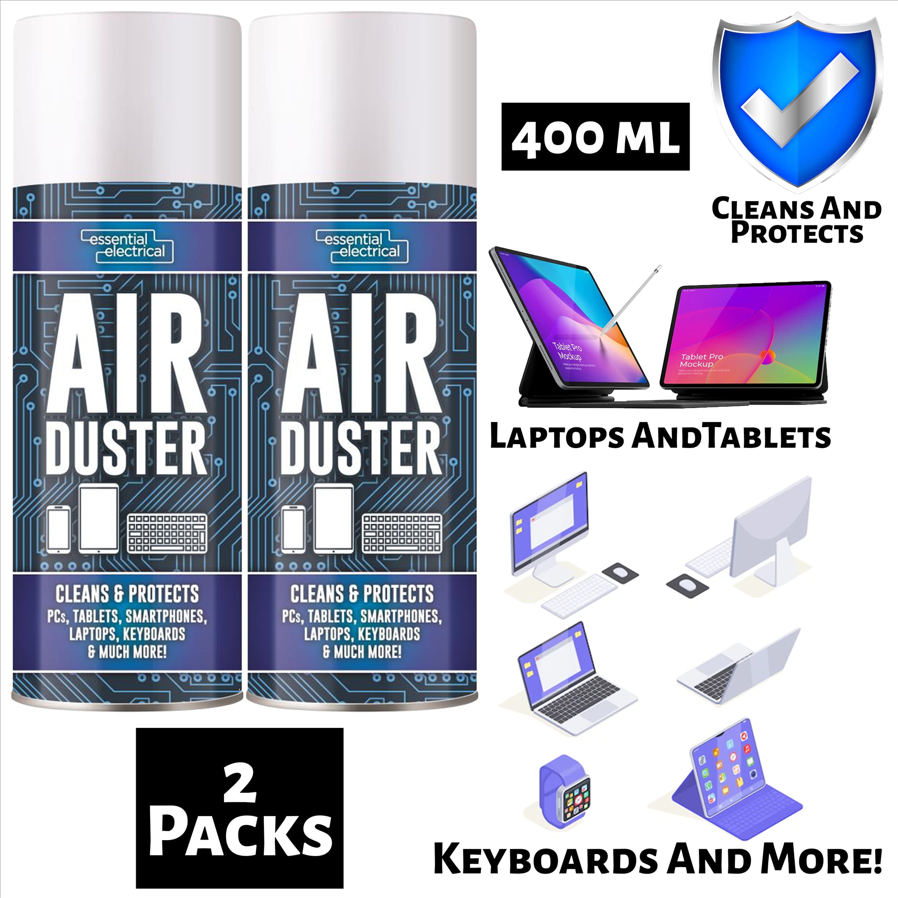 2X Air Duster Spray 400ml Air Duster Spray