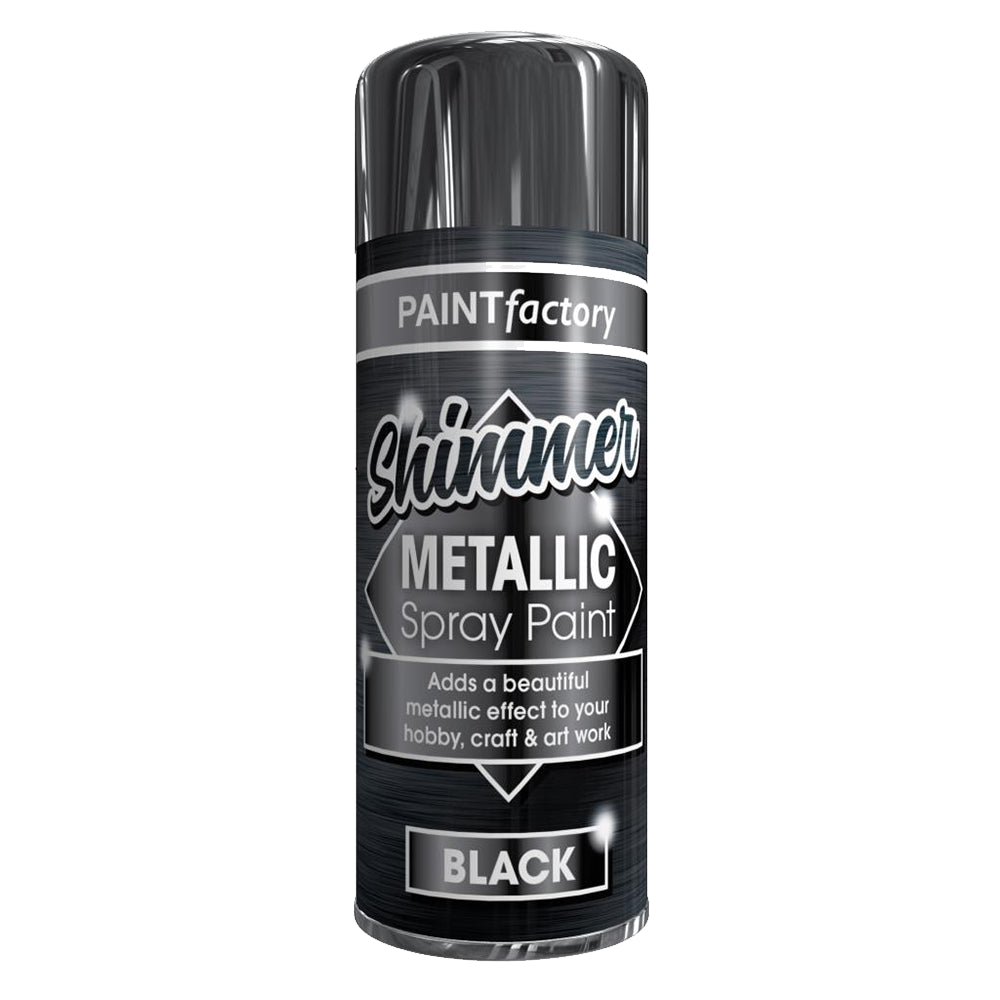Paint Factory All Purpose Black Metallic Spray Paint 200ml Spray Paint