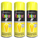3X Paint Factory Sunshine Yellow Gloss Spray Paint 400ml Spray Paint
