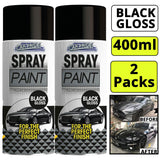 2X Car Pride Gloss Black Car Spray 400ml Spray Paint