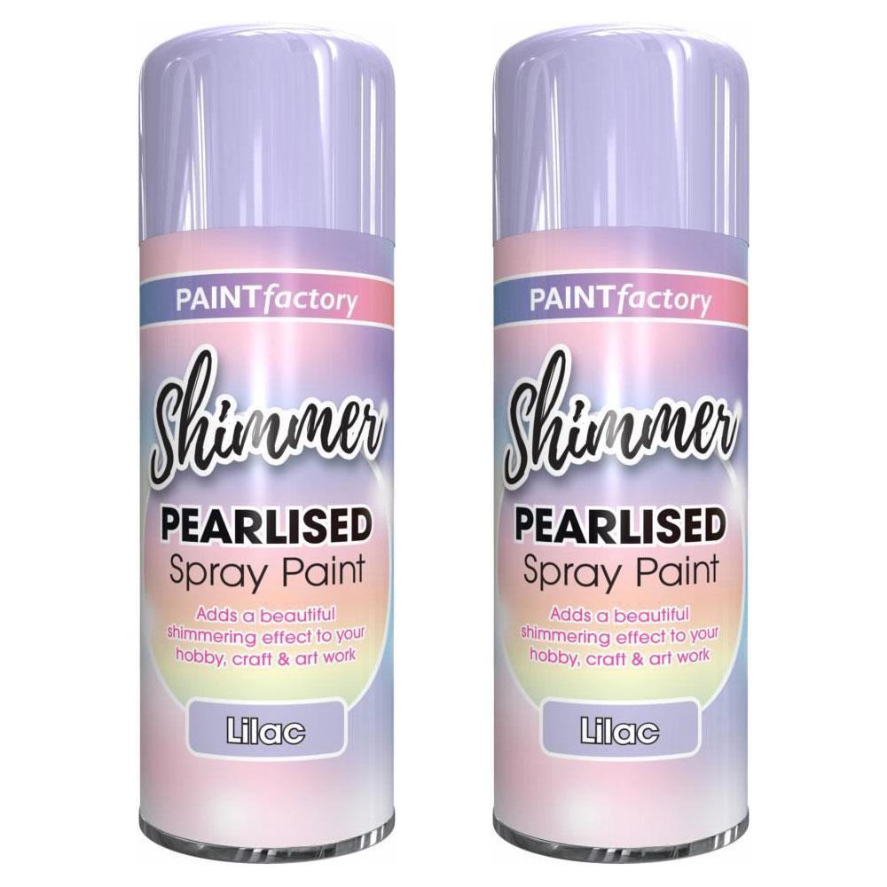 2X Paint Factory Pearlised Lilac Paint 400ml Spray Paint