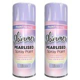 2X Paint Factory Pearlised Lilac Paint 400ml Spray Paint