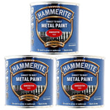 3X Hammerite Smooth Red Paint 250ml Tin Paint