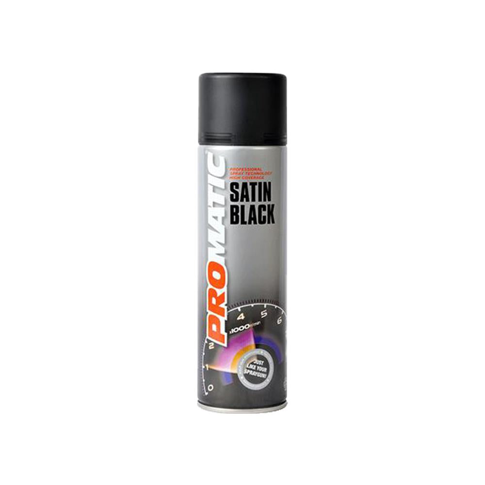 Promatic Satin Black Spray Paint 500ml Spray Paint