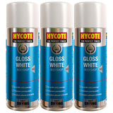 3X Hycote Bodyshop Gloss White Spray Paint 400ml Spray Paint