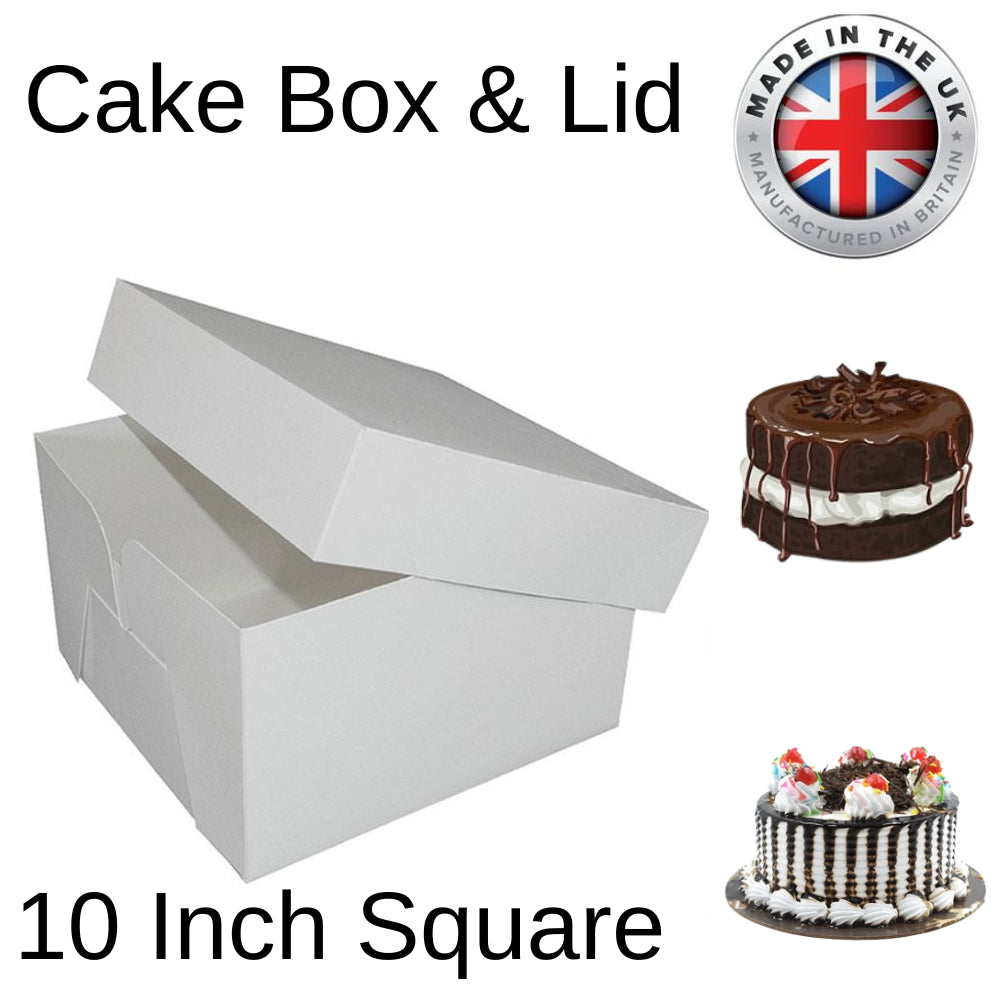 1X Cake Box 10"(10" Lid & 10" Base) Cake Box