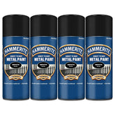4X Hammerite Smooth Black Spray Paint 400ml Spray Paint