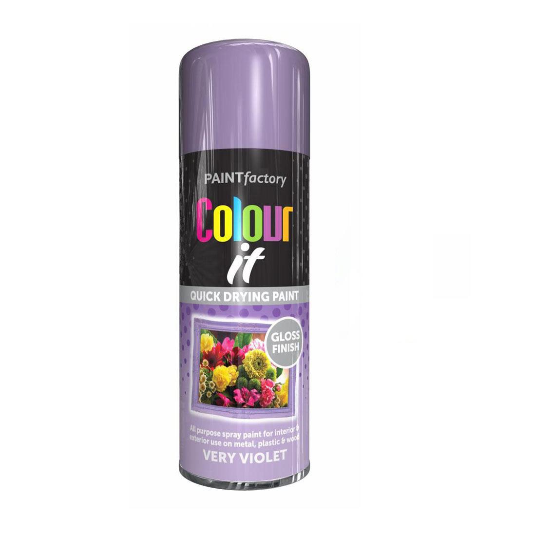 Paint Factory Very Violet Gloss Spray Paint 400ml Spray Paint