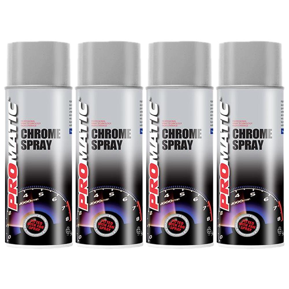 4X Promatic Chrome Spray Paint 400ml Spray Paint