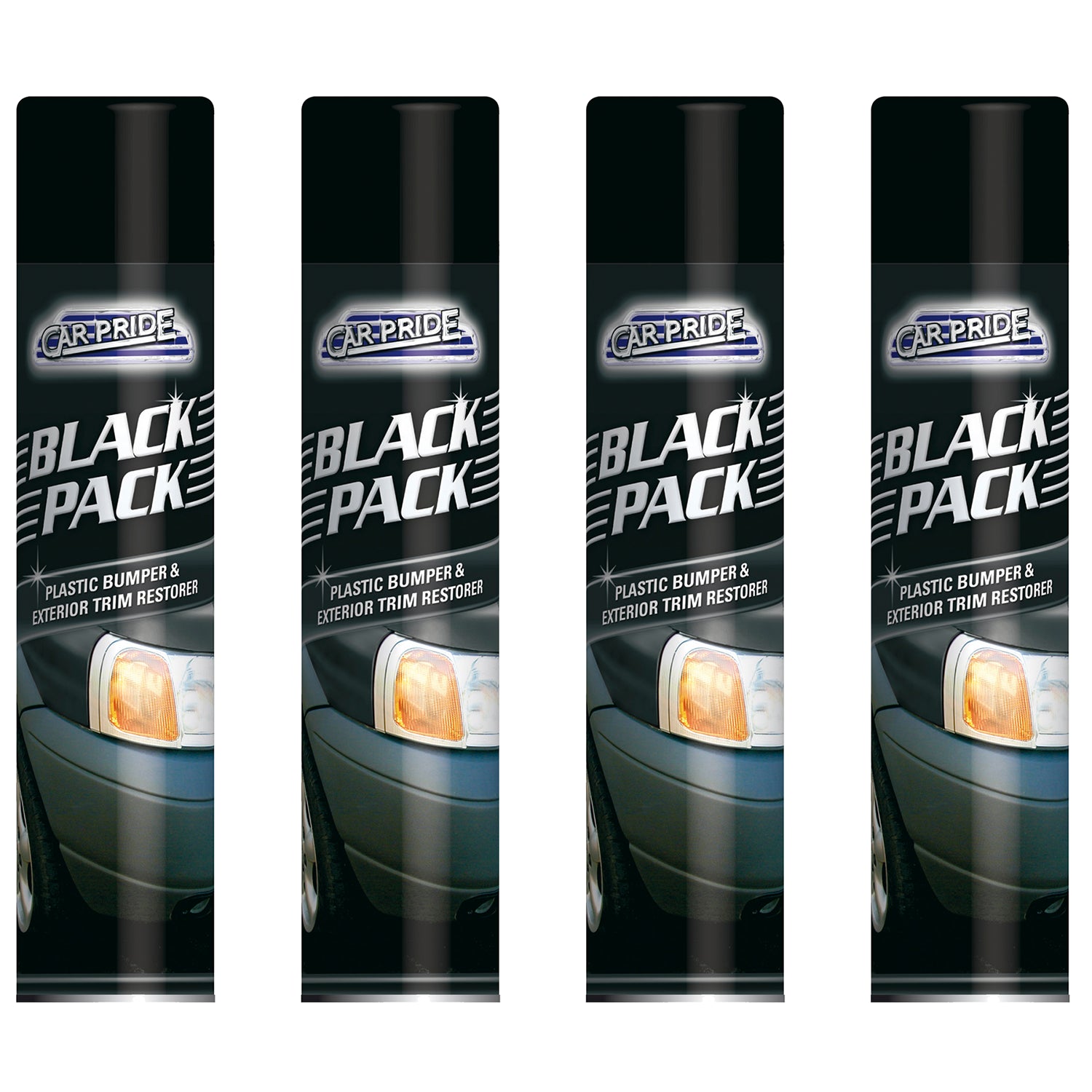 4X Black Plastic Bumper Restorer 300ml Spray Paint